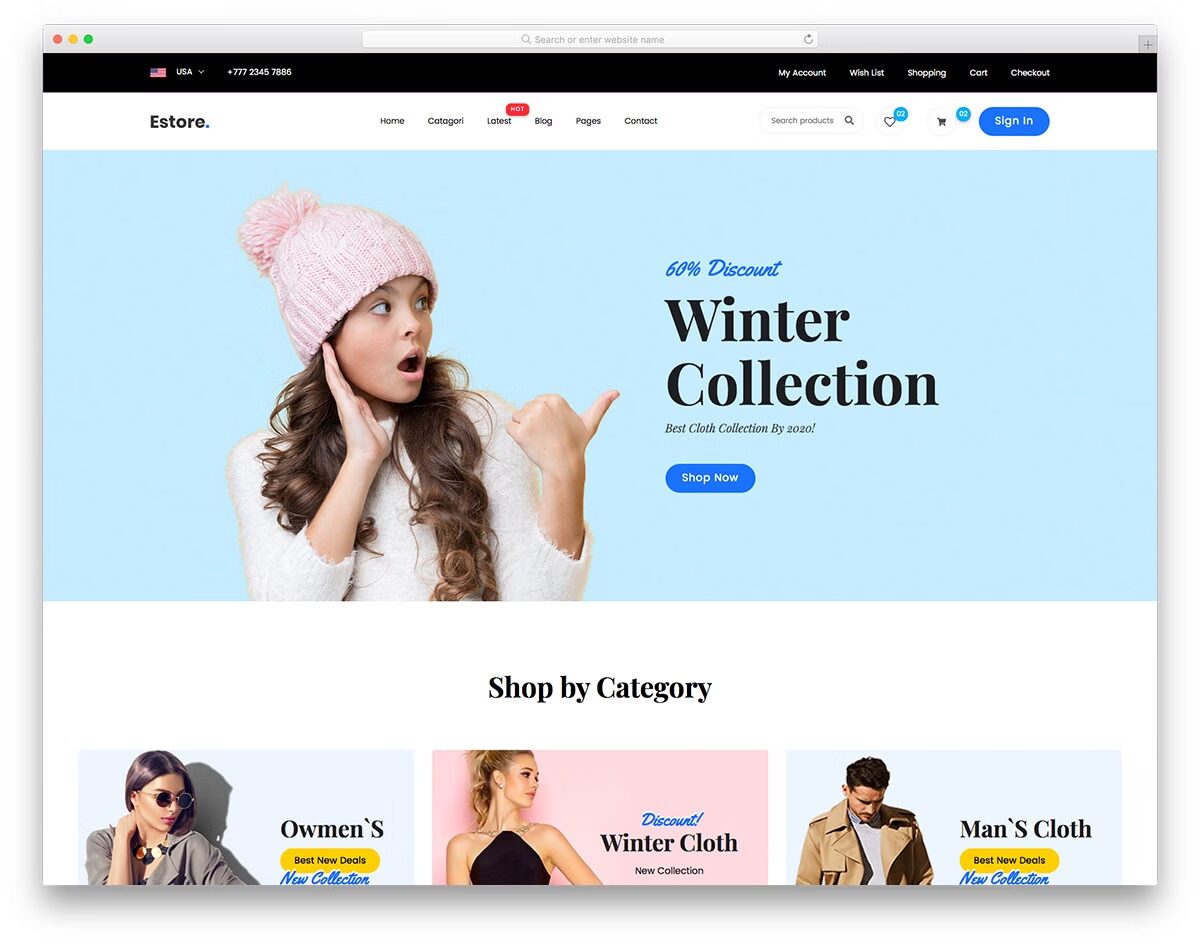 Top 50+ mẫu website bán hàng WordPress đẹp, chuẩn SEO 2025 11 eStore
