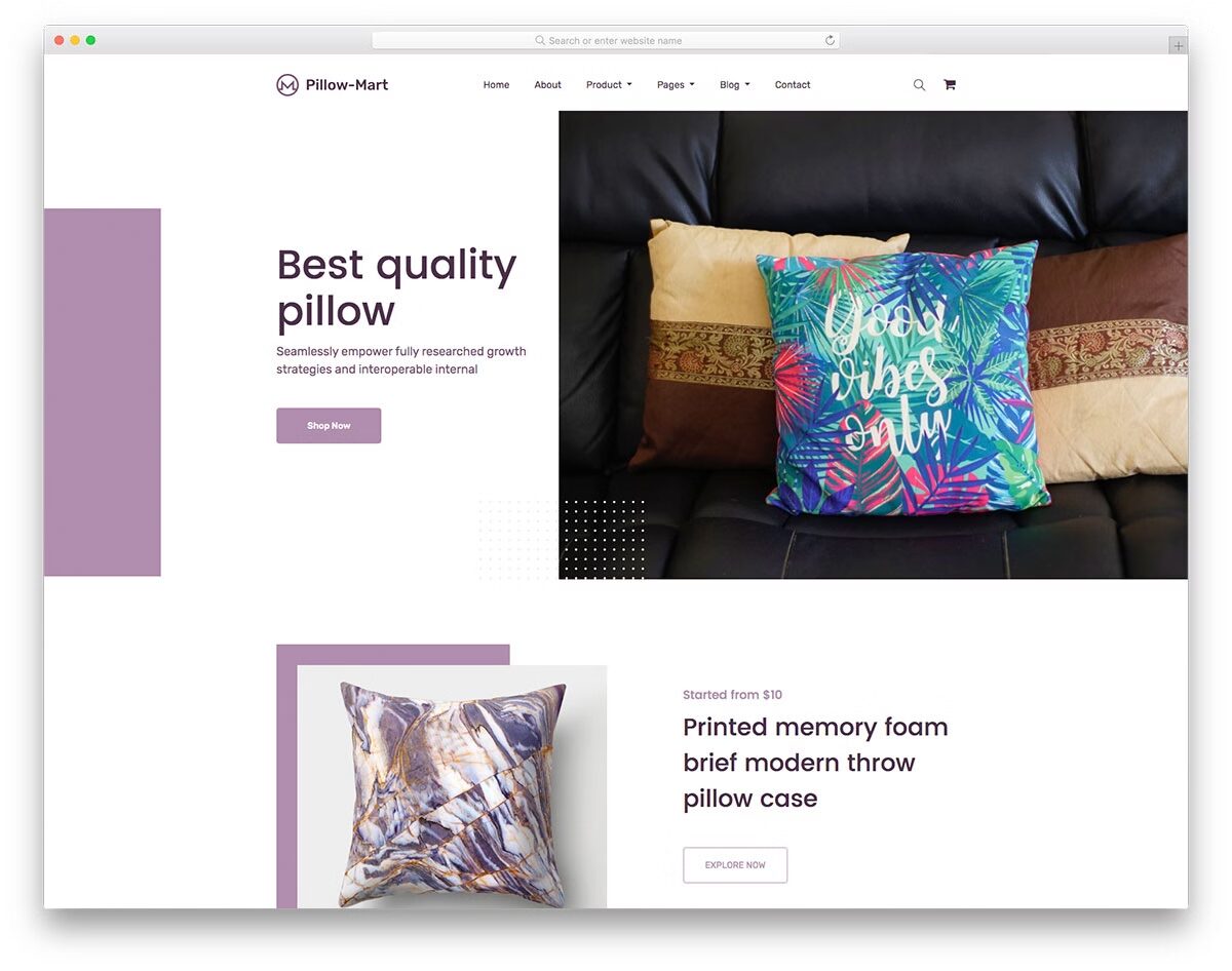 Top 50+ mẫu website bán hàng WordPress đẹp, chuẩn SEO 2025 18 Pillow Mart