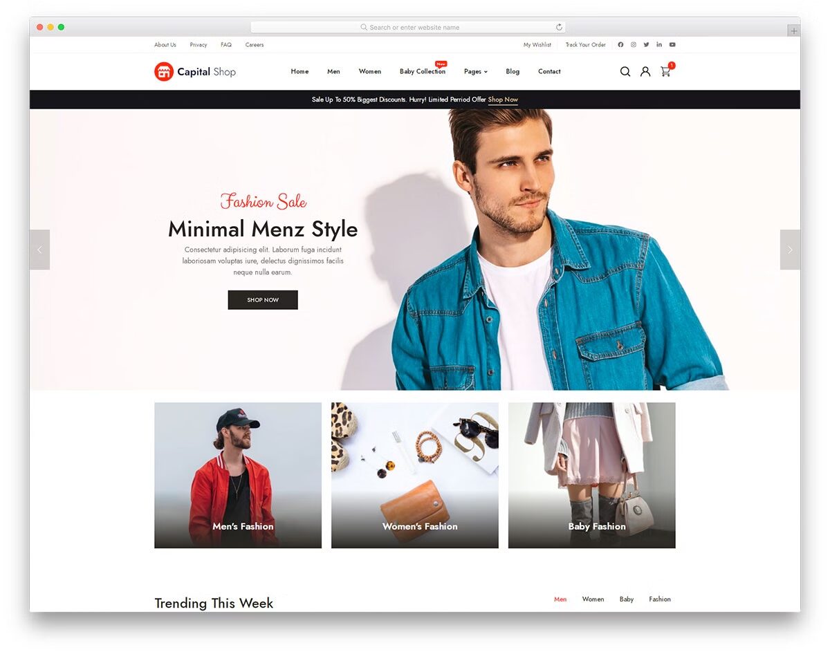 Top 50+ mẫu website bán hàng WordPress đẹp, chuẩn SEO 2025 3 Capital Shop