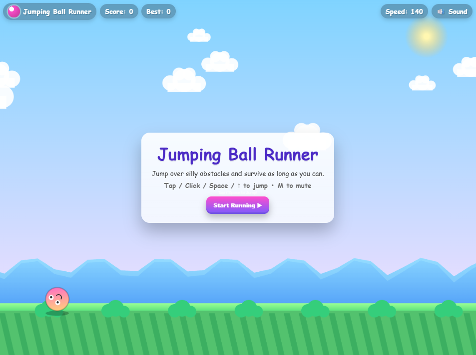 Trò chơi Jumping Ball Runner được tạo bằng ChatGPT-5