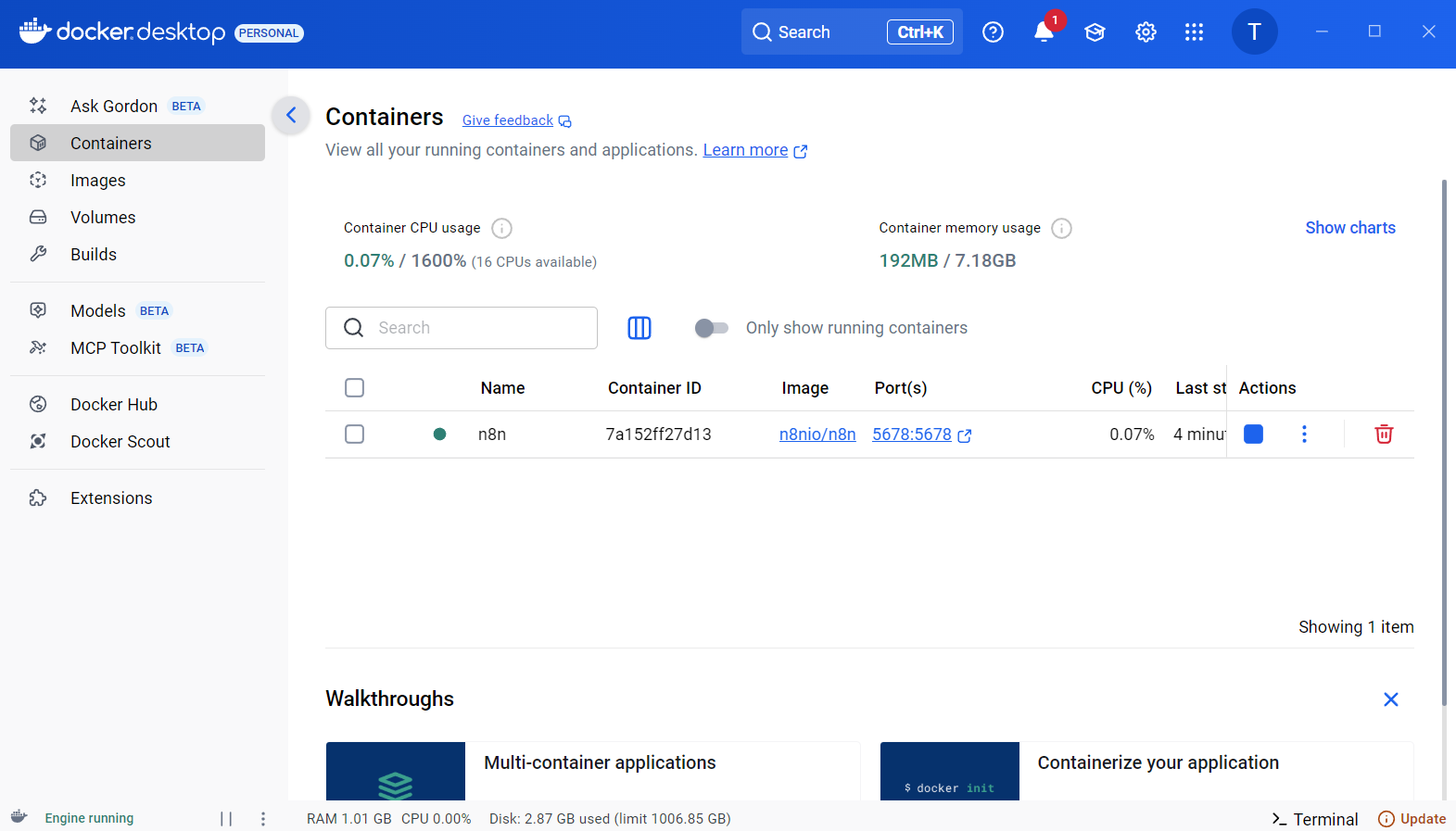 Hướng dẫn cách cài đặt n8n trên máy tính PC bằng Docker Desktop chi tiết A-Z 17 Xóa Containers