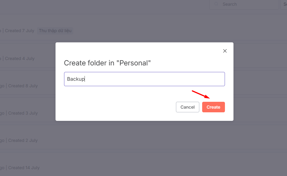 Tạo Folder mới