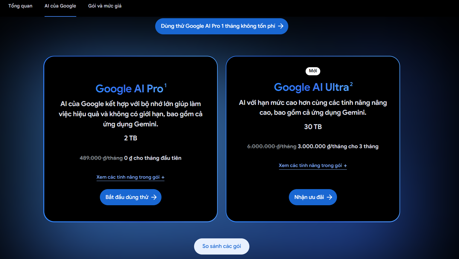 Các gói Google AI hỗ trợ Veo 3