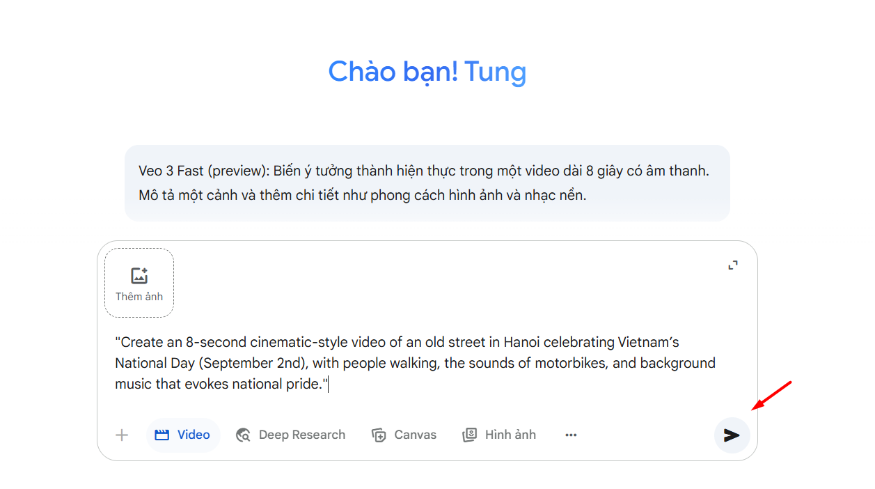 Cách sử dụng Veo 3 trong Gemini
