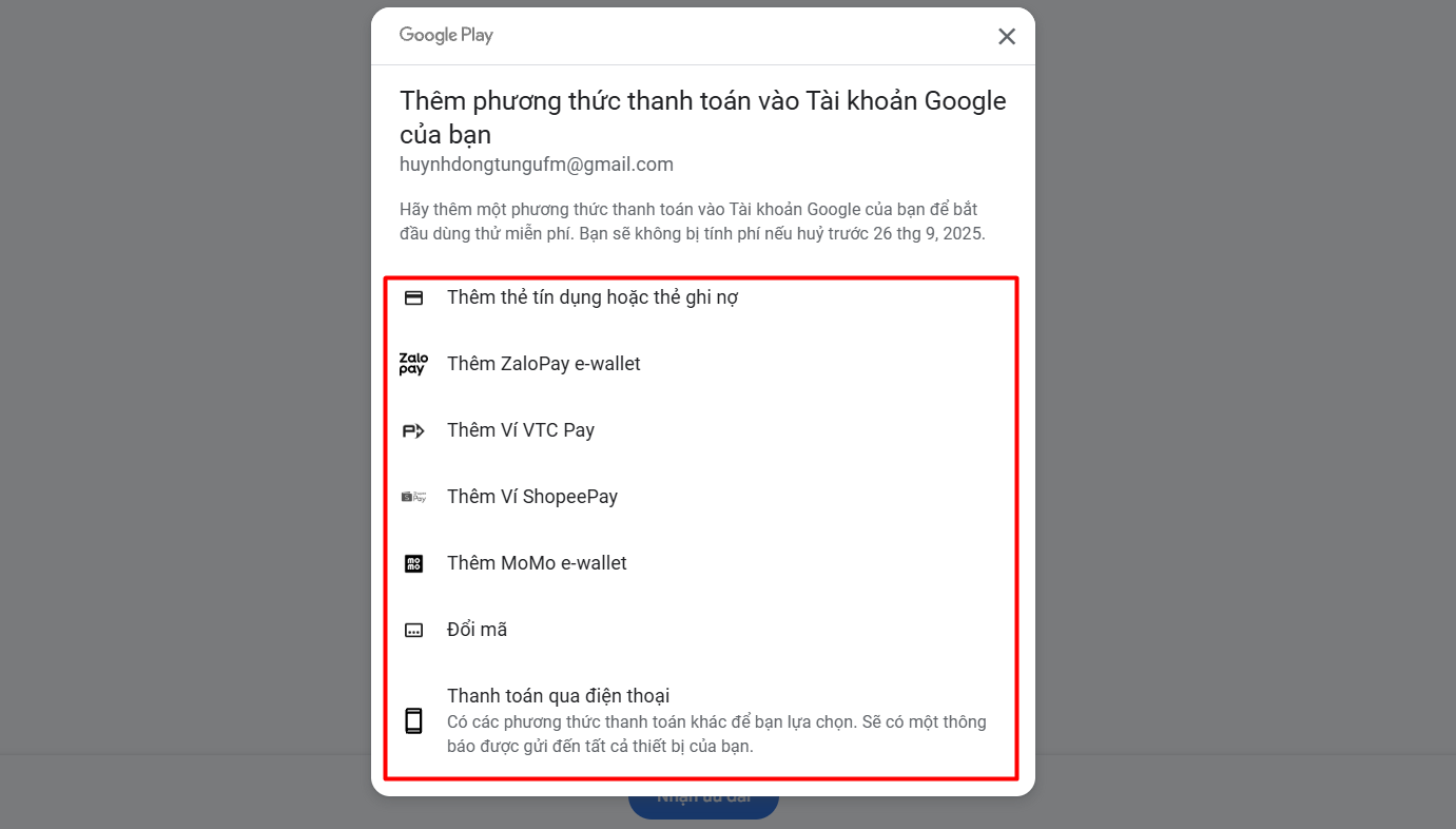 Đăng ký gói Google AI Pro (miễn phí tháng đầu tiên)