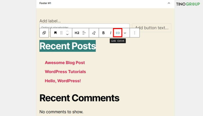 Cách chèn link vào Widget trong WordPress