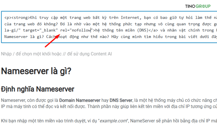 Cách thêm thuộc tính nofollow