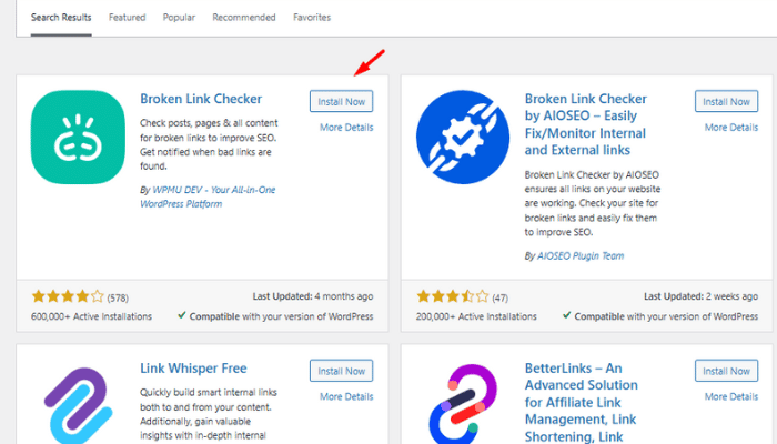 Tìm và sửa broken links bằng plugin