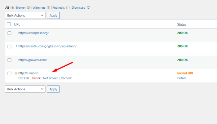 Tìm và sửa broken links bằng plugin