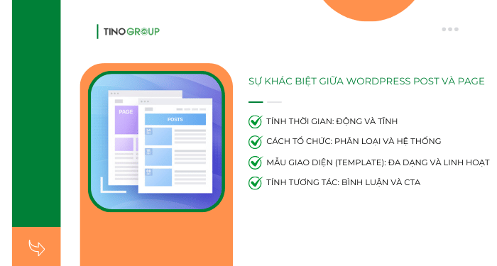 Sự khác biệt giữa Post và Page trong WordPress là gì? Khi nào dùng Post? khi nào dùng Page? 3 Sự khác biệt giữa WordPress Post và Page là gì?