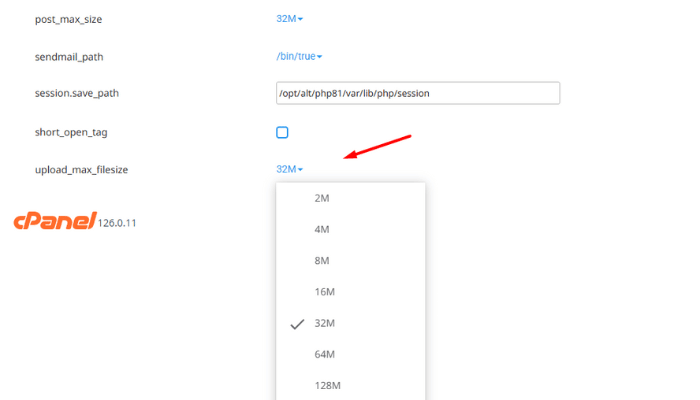Chỉnh sửa cấu hình PHP trên cPanel