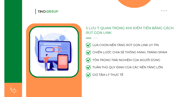 5 lưu ý quan trọng khi kiếm tiền bằng cách rút gọn link