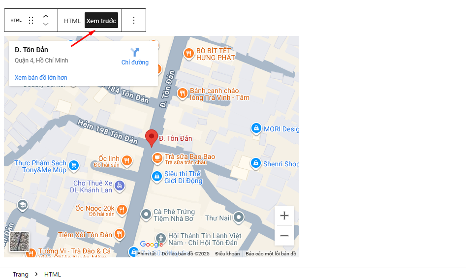 Cách nhúng Google Maps vào WordPress không cần plugin
