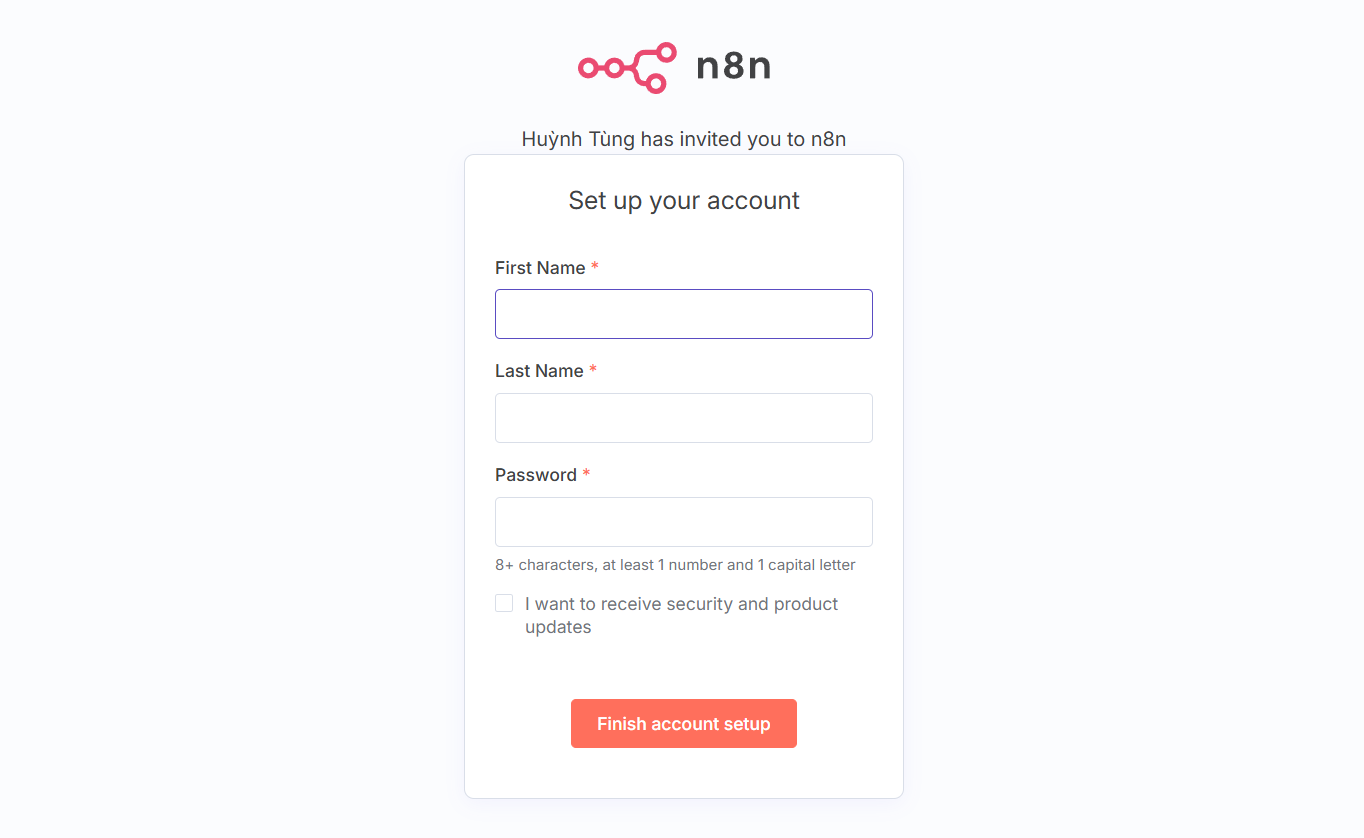 Cách thêm User mới vào n8n