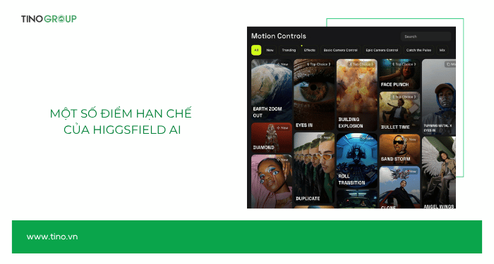 Một số điểm hạn chế của Higgsfield AI
