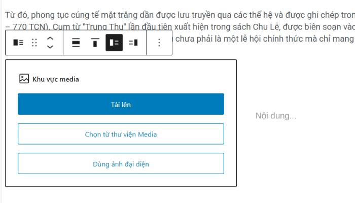 Thêm hình ảnh bằng khối Media & Text