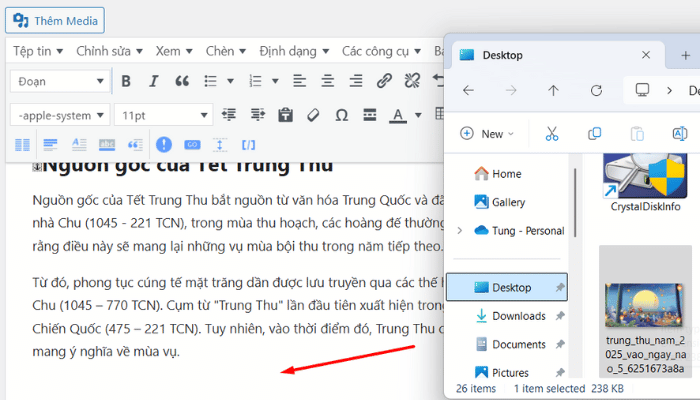 Chèn hình ảnh từ máy tính