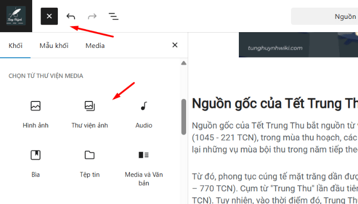 Chèn hình ảnh bằng khối Image