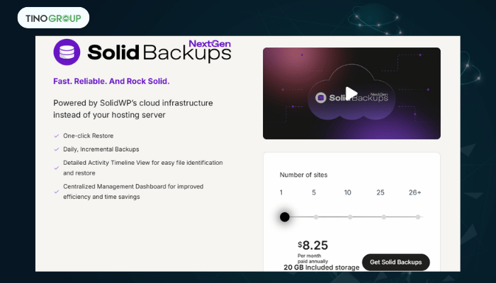 Top 10 plugin backup WordPress tốt nhất 2025 (Review chi tiết) 9 Solid Backups (NextGen by SolidWP)