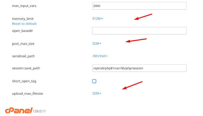 Hướng dẫn cách sửa lỗi 413 Request Entity too large trong WordPress 2025 7 Tăng giới hạn tải lên của PHP qua cPanel