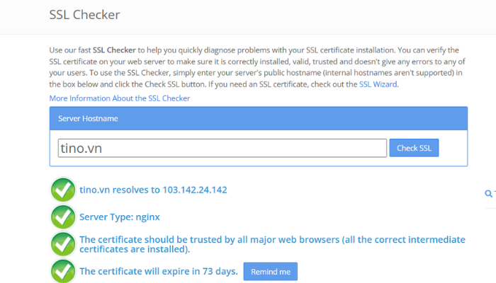 Xác minh chứng chỉ SSL