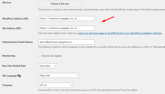 Chỉnh sửa URL từ bảng điều khiển WordPress