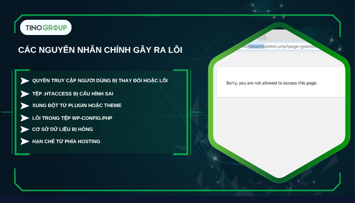 Một số nguyên nhân chính dẫn đến lỗi Sorry, You Are Not Allowed to Access This Page trong WordPress 