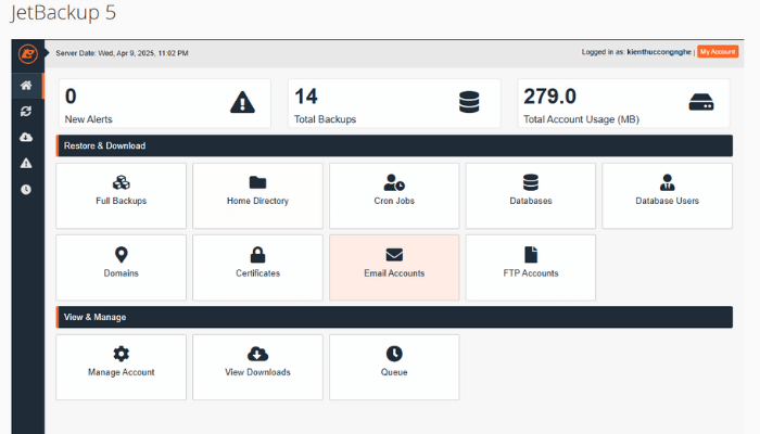Khôi phục phiên bản trước của trang web