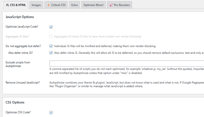 Sử dụng plugin Autoptimize
