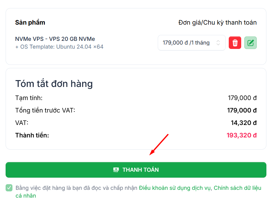 Hướng dẫn cách đăng ký VPS tại Tino chi tiết A-Z 7 Các bước đăng ký VPS