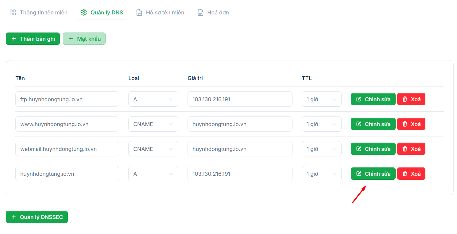Các bước trỏ tên miền về VPS