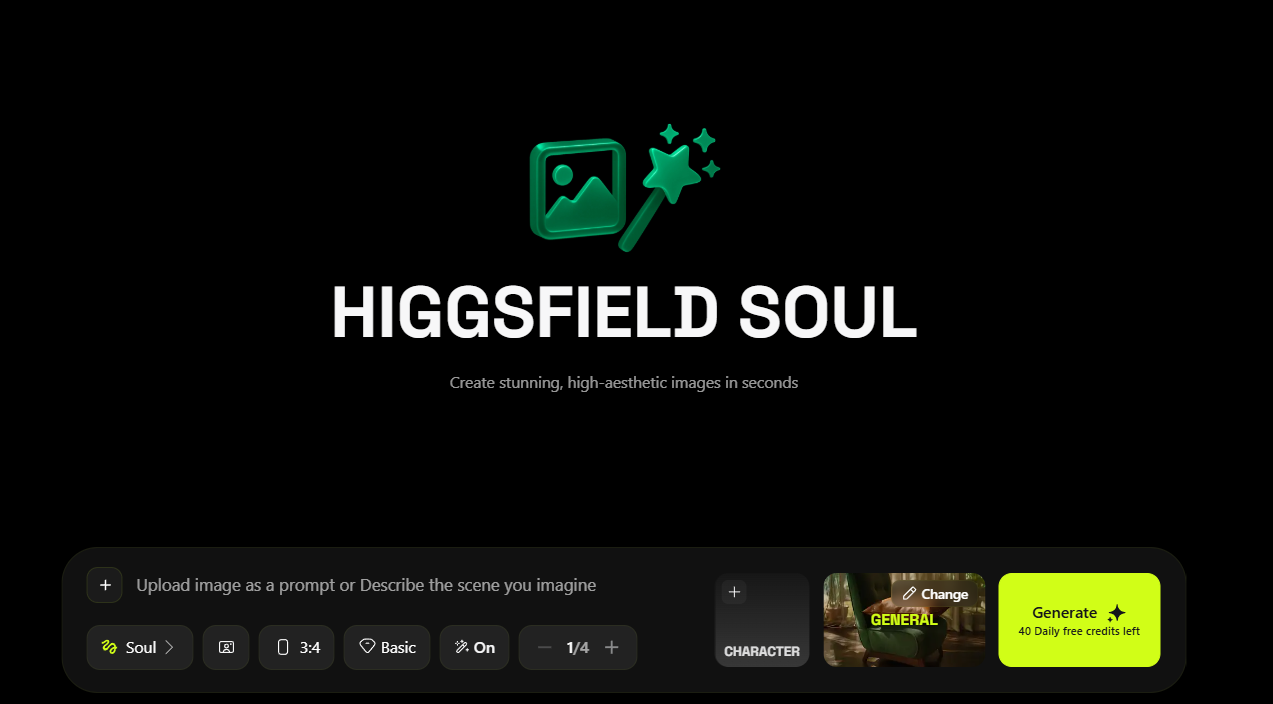 Cách tạo ảnh với Higgsfield Soul