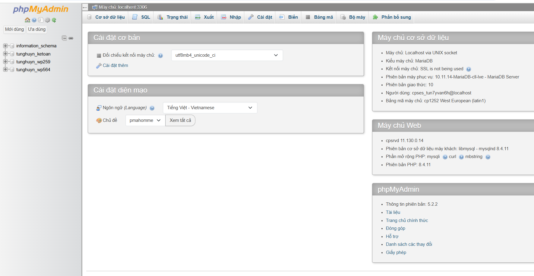 Khám phá các tệp và thư mục phổ biến trong WordPress 16 Quản lý cơ sở dữ liệu với phpMyAdmin