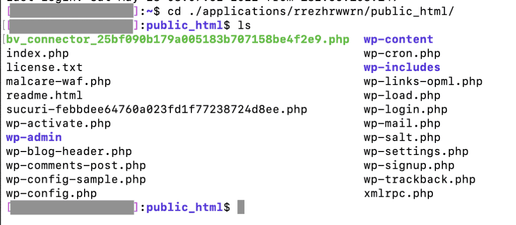 Khám phá các tệp và thư mục phổ biến trong WordPress 22 Sử dụng SSH