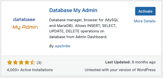 Khám phá các tệp và thư mục phổ biến trong WordPress 25 Database Admin