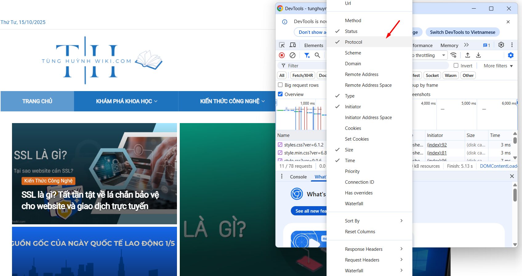 Tìm hiểu sự khác biệt giữa HTTP/1.0, HTTP/1.1, HTTP/2 và HTTP/3 9 Sử dụng công cụ cho nhà phát triển (Developer Tools)