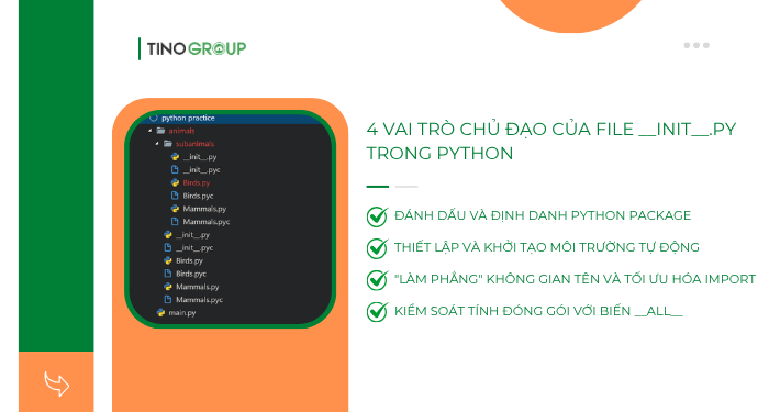 4 vai trò chủ đạo của file __init__.py trong Python