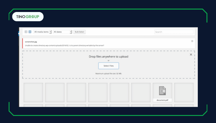 Thumbnail trống trong thư viện