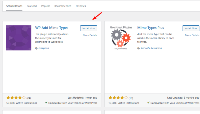 Thêm định dạng tệp bằng plugin
