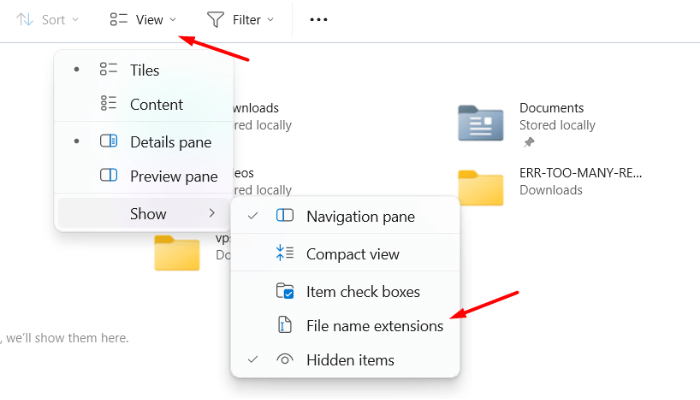 Kiểm tra lại phần mở rộng của tệp tin trên Windows