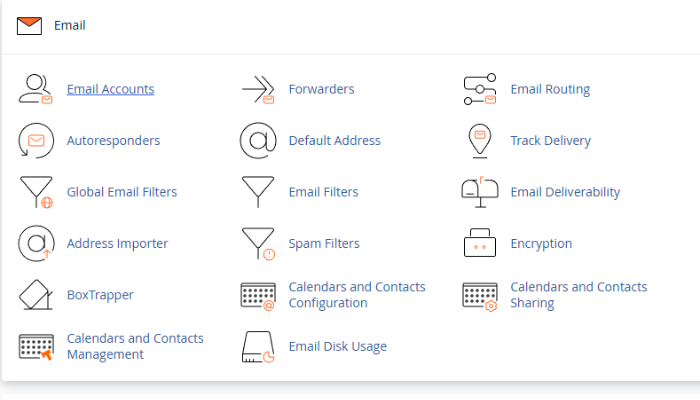  Đặt lại cài đặt email trong tài khoản hosting