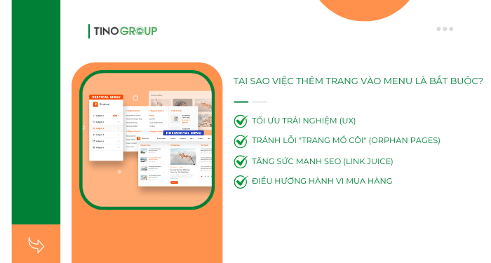Tại sao việc thêm trang vào menu là bắt buộc?