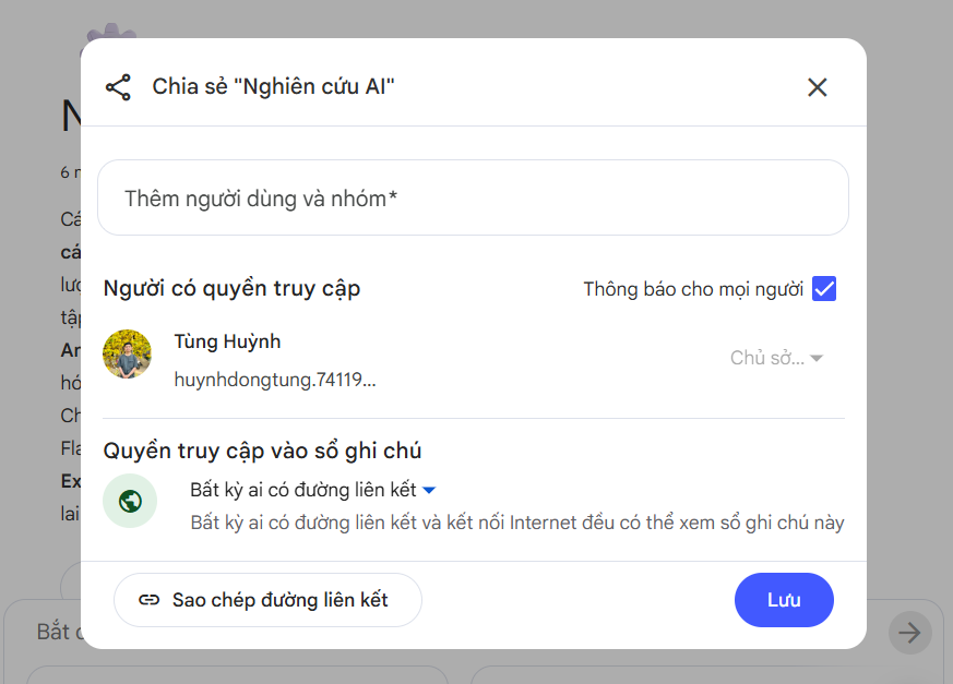 Các bước sử dụng NotebookLM