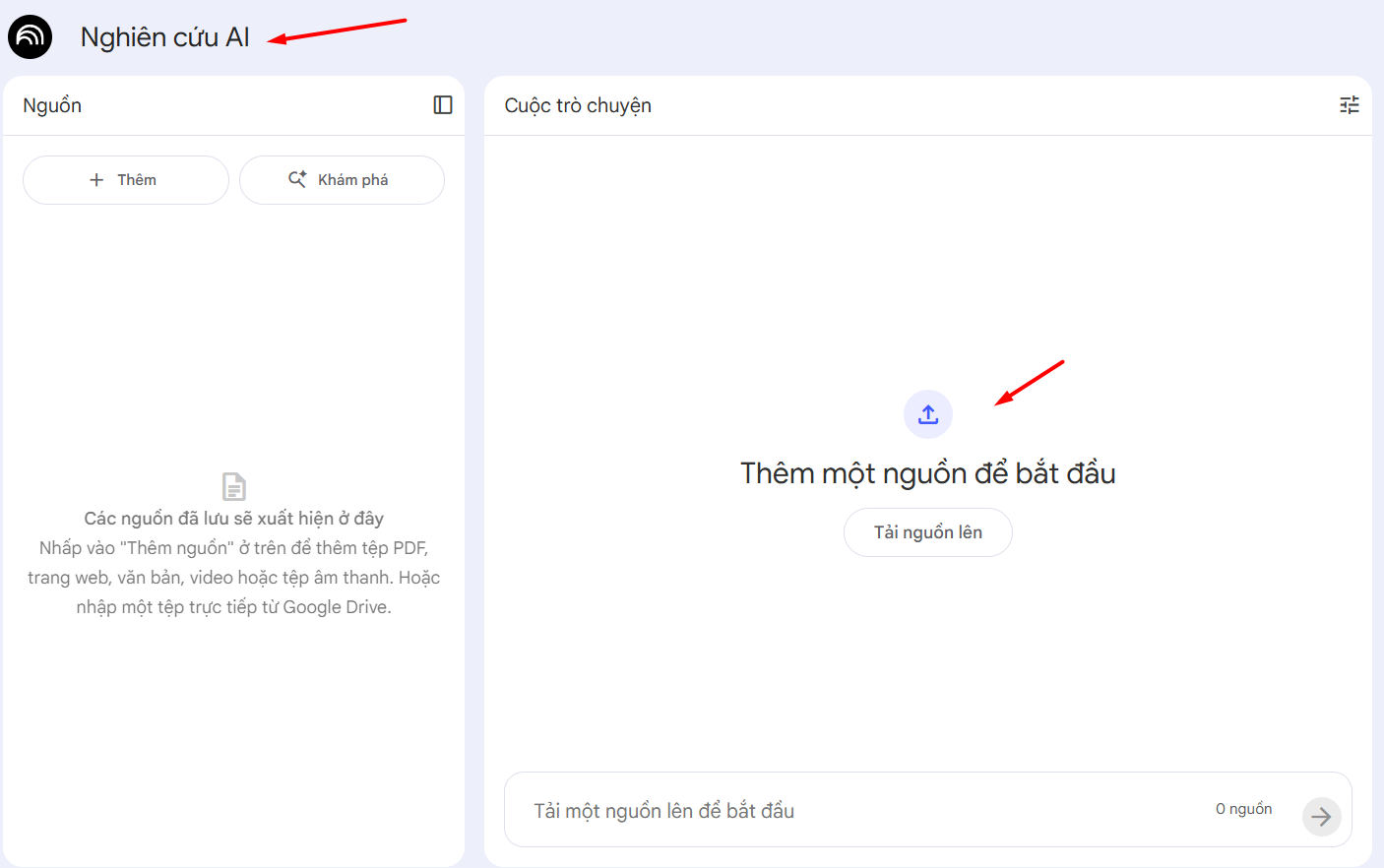 Các bước sử dụng NotebookLM