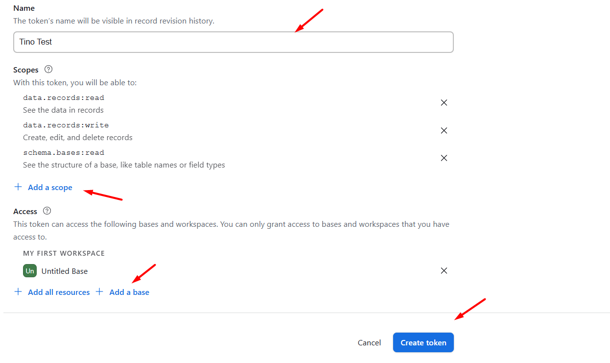 Airtable là gì? Hướng dẫn tích hợp Airtable cho n8n 16 Tạo Personal Access Token (PAT) trong Airtable