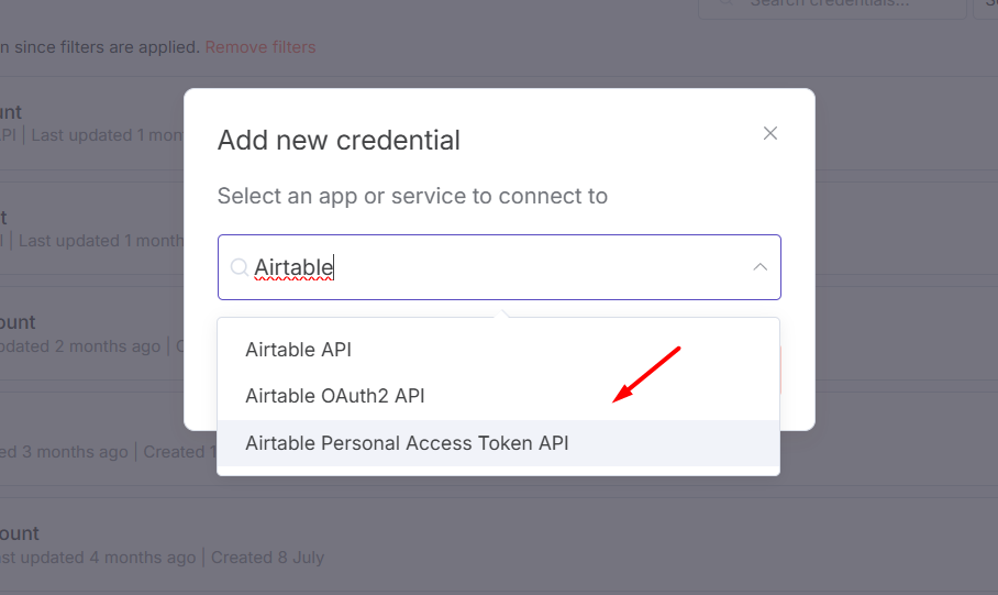 Airtable là gì? Hướng dẫn tích hợp Airtable cho n8n 18 Thêm Credentials vào n8n