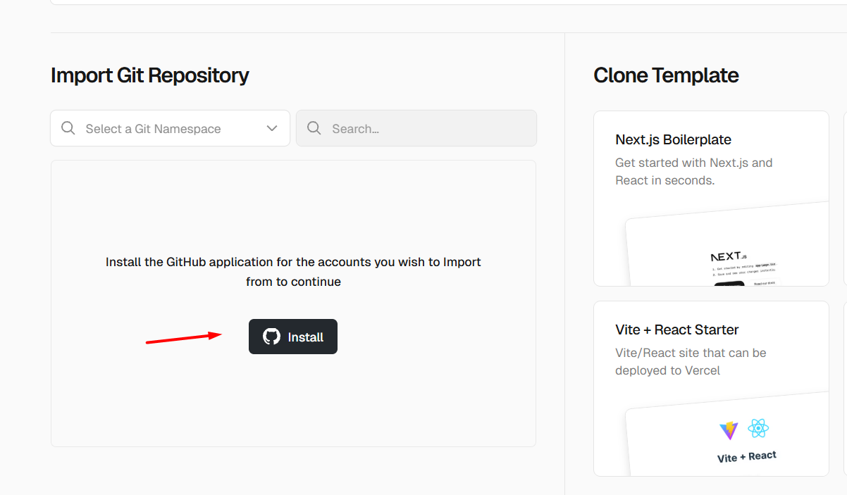 Kết nối tài khoản Vercel với GitHub