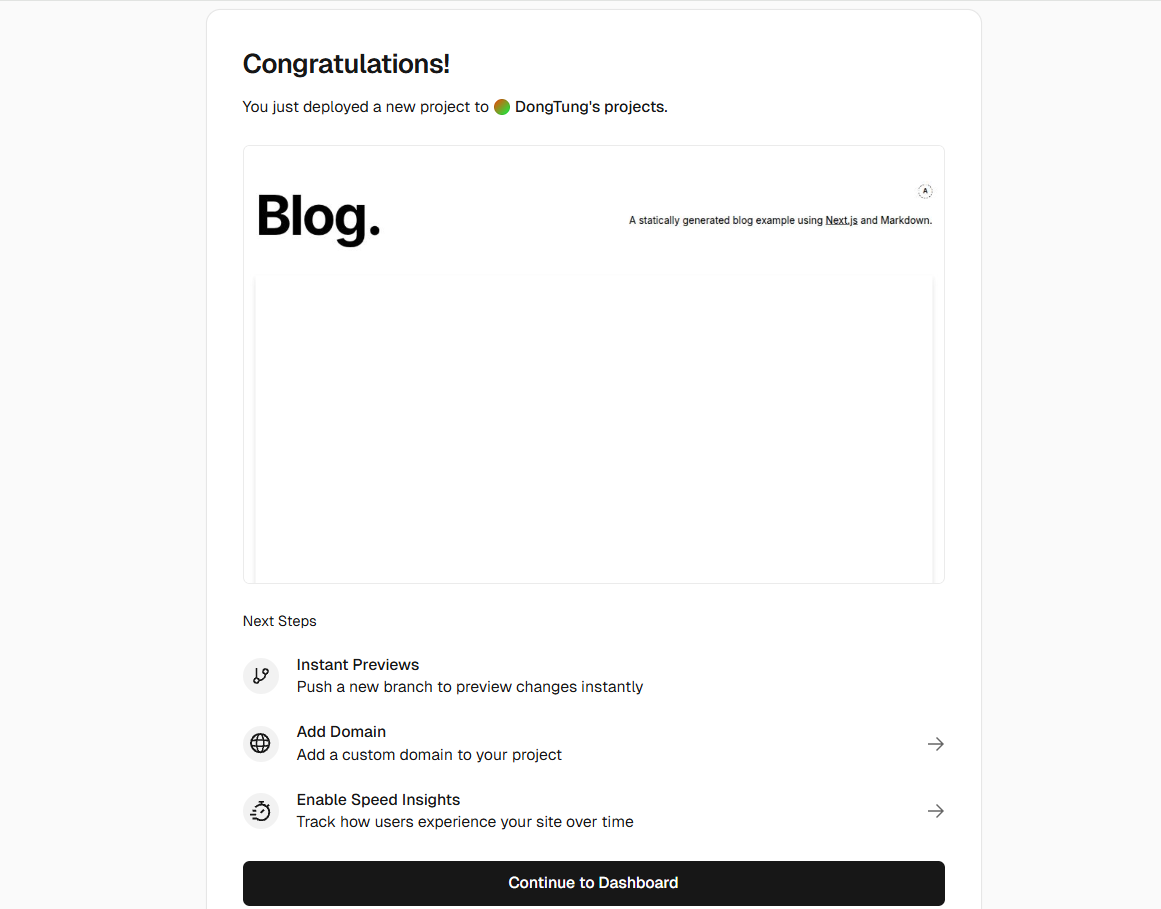 Kết nối tài khoản Vercel với GitHub
