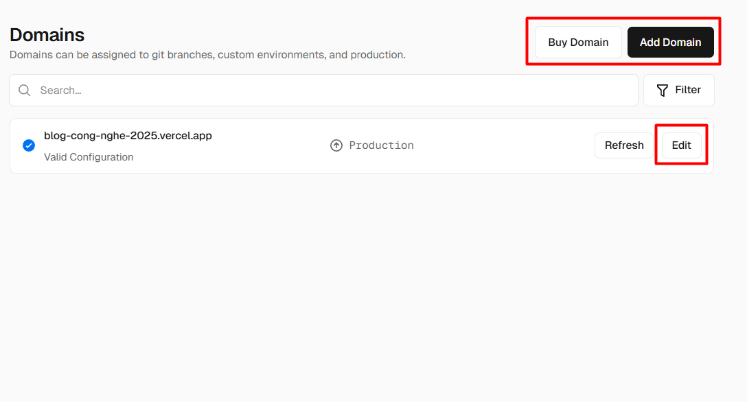 Kết nối tài khoản Vercel với GitHub
