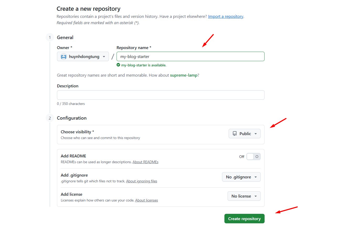 Khởi tạo Repository mới trên GitHub